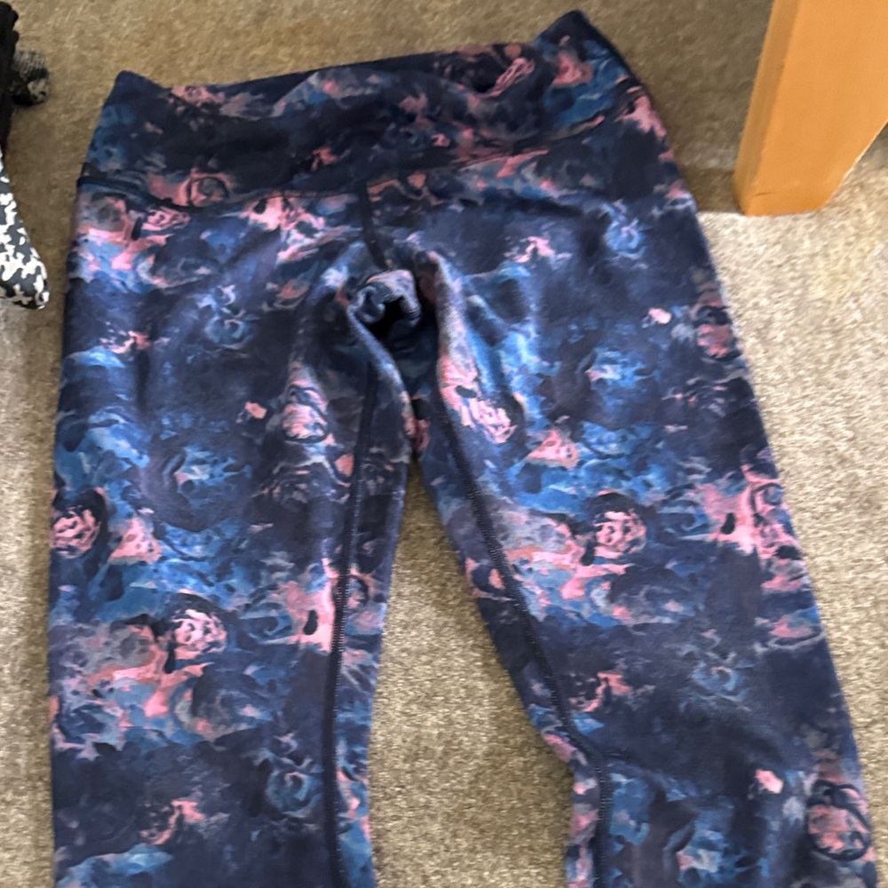 Lulu lemon Blue and Pink Patterned Leggings